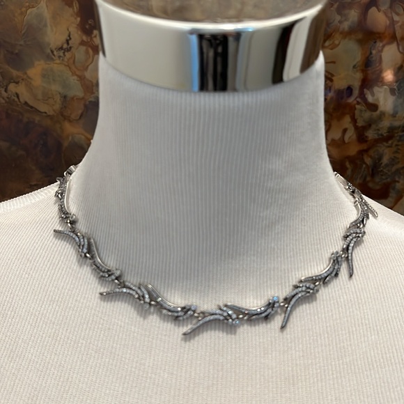 Kendra Scott Cleo Collar Necklace In Antique Silver - Picture 1 of 4
